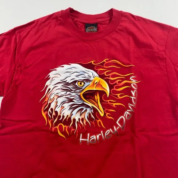 Vintage 90s Harley Davidson Bald Eagle T Shirt Mens Medium Myrtle Beach SC - Picture 3 of 10